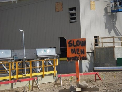 hand written safety sign